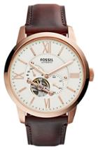 Men's Fossil 'townsman' Automatic Leather Strap Watch, 44mm