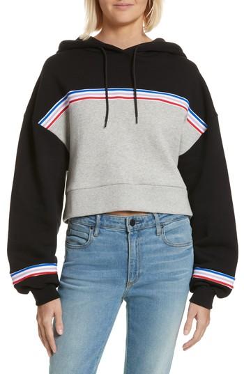 Women's Etre Cecile Colorblock Crop Hoodie - Black