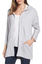 Women's Eileen Fisher Organic Cotton Knit Hooded Jacket - Grey