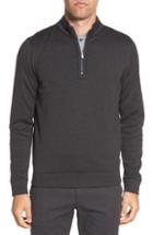 Men's Boss Sidney Regular Fit Quarter Zip Pullover, Size - Grey