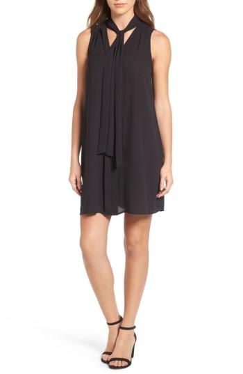 Women's Cece Tie Neck Swing Dress - Black