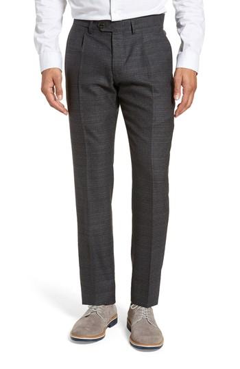 Men's Eleventy Pleated Solid Wool Trousers R Eu - Grey