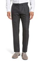 Men's Eleventy Pleated Solid Wool Trousers R Eu - Grey