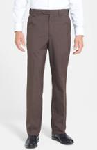 Men's Berle Self Sizer Waist Tropical Weight Flat Front Trousers X 30 - Brown