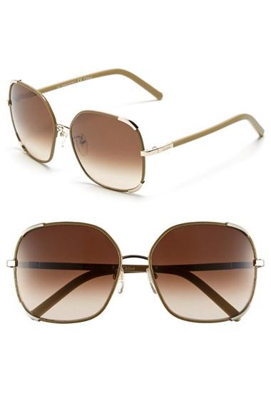 Women's Chloe 'nerine' 58mm Sunglasses - Gold/ Khaki