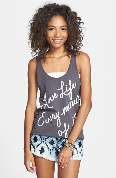 Project Social T 'love Life' Graphic Racerback Tank (juniors) Purple/