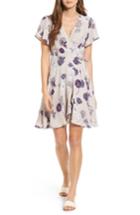 Women's Astr Floral Print Wrap Dress - Grey
