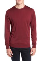 Men's John Smedley 'marcus' Easy Fit Crewneck Wool Sweater, Size - Burgundy