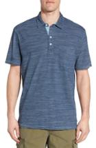Men's True Grit Indigo Stripe Jersey Polo - Blue