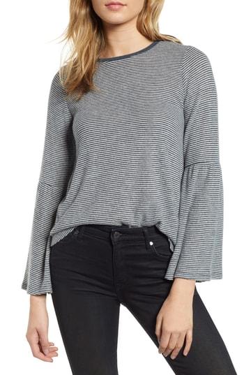 Women's Lucky Brand Stripe Bell Sleeve Top - Blue
