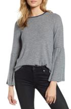 Women's Lucky Brand Stripe Bell Sleeve Top - Blue