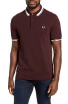 Men's Fred Perry Contrast Collar Polo Shirt, Size - Burgundy