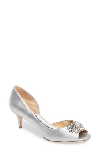 Women's Badgley Mischka Macie Peep Toe D-orsay Pump W - Metallic