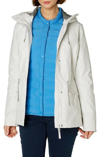 Women's Helly Hansen Elements Hooded Rain Jacket - White