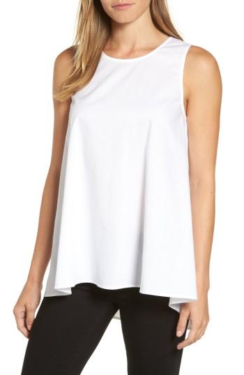 Women's Pleione Bow Back Poplin Swing Top - White
