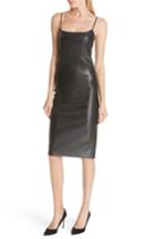 Women's Theory Bedford Faux Leather Slipdress - Black