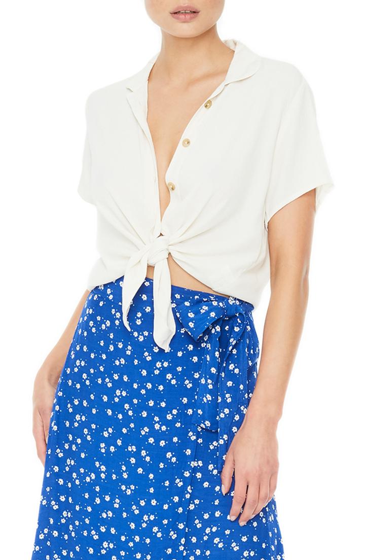 Women's Faithfull The Brand Meia Tie Hem Shirt