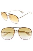 Women's Gucci 62mm Oversize Aviator Sunglasses - Gold/ Yellow