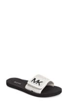 Women's Michael Michael Kors Mk Logo Slide M - White