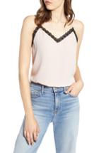 Petite Women's Halogen Lace Trim Camisole P - Pink