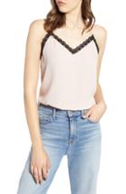 Petite Women's Halogen Lace Trim Camisole P - Pink