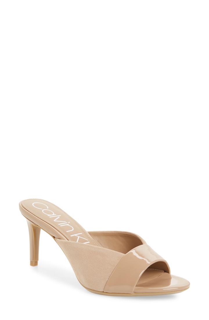 Women's Calvin Klein Laron Slide Sandal M - Beige