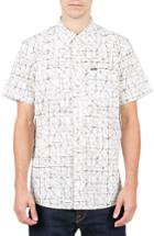 Men's Volcom Invert Geo Cotton Blend Woven Shirt - White