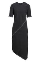 Women's Topshop Boutique Spiral Denim Shift Dress Us (fits Like 0) - Black