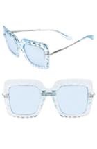 Women's Dolce & Gabbana 51mm Square Faceted Sunglasses - Blue Mirror