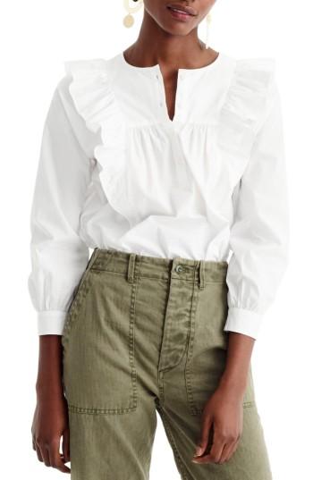 Women's J.crew Ruffle Front Shirt