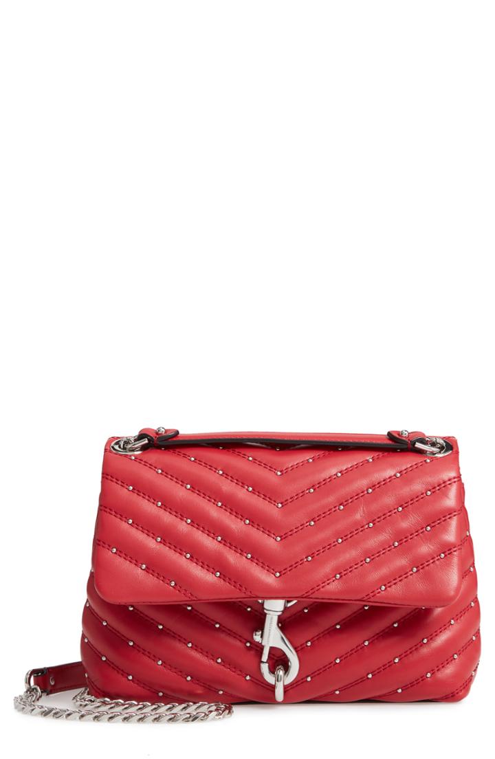 Rebecca Minkoff Edie Quilted Leather Crossbody Bag - Red