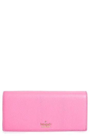 Women's Kate Spade New York Blake Street - Dot Jenna Leather Wallet - Pink