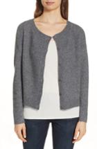 Women's Eileen Fisher Ballet Neck Cashmere Blend Cardigan, Size - Grey