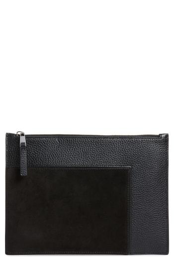 Treasure & Bond Dani Suede & Leather Pouch - Black