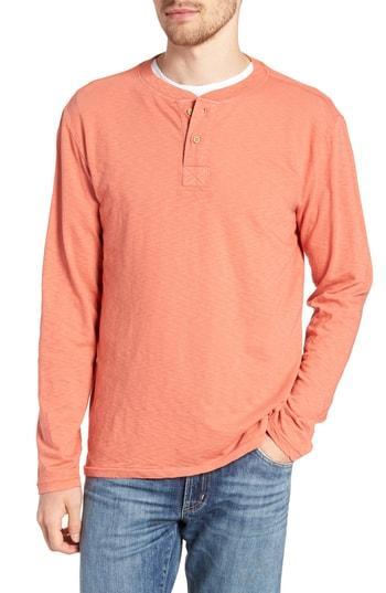 Men's Vintage 1946 Negative Slub Long Sleeve Henley - Orange