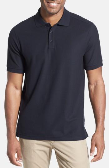 Men's Nordstrom Men's Shop 'classic' Fit Pique Polo, Size Medium - Black