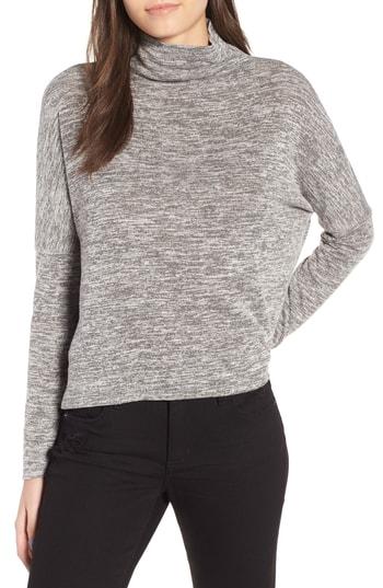 Women's Leith Funnel Neck Melange Top, Size - Grey