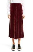 Women's Mcq Alexander Mcqueen Velvet Midi Skirt Us / 34 It - Red