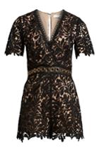 Women's Astr The Label Grommet Lace Romper - Black