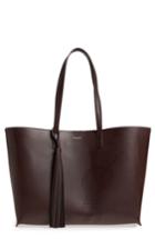 Saint Laurent Perforated Logo Calfskin Leather Shopper -