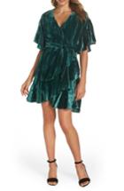 Women's Bb Dakota Night Fever Velvet Wrap Dress - Green