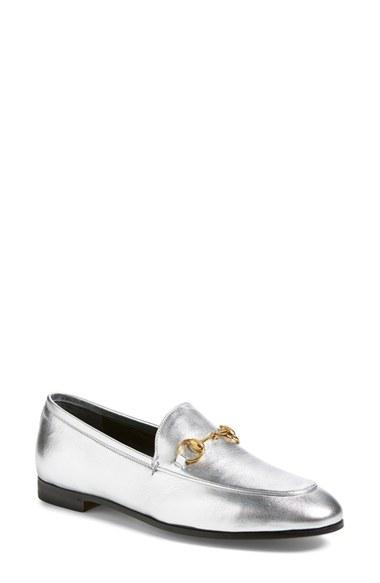 Women's Gucci 'jordaan' Metallic Loafer