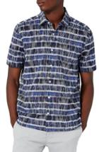 Men's Topman Batik Stripe Shirt, Size - Blue