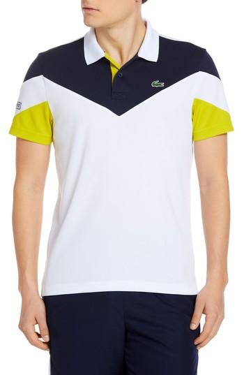 Men's Lacoste Ultra Dry Chevron Polo (l) - White