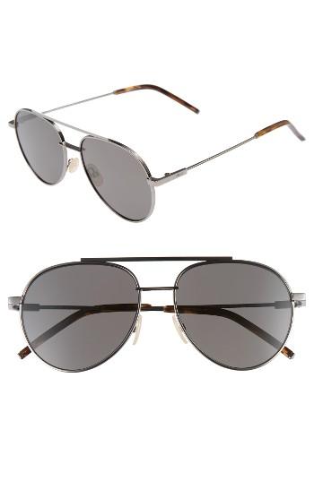 Men's Fendi 60mm Polarized Aviator Sunglasses - Dark Ruthenium