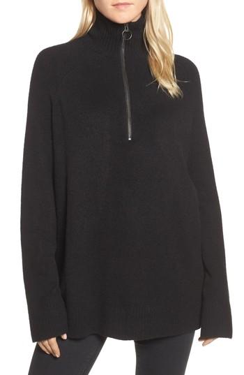 Women's Trouve Half Zip Pullover, Size - Black