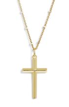 Women's Argento Vivo Two-tone Cross Pendant Necklace