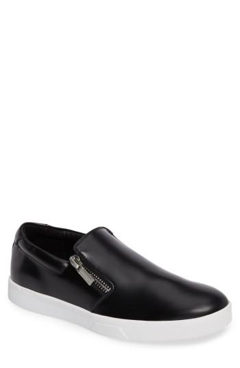 Men's Calvin Klein Ibiza Slip-on Zip Sneaker .5 M - Black