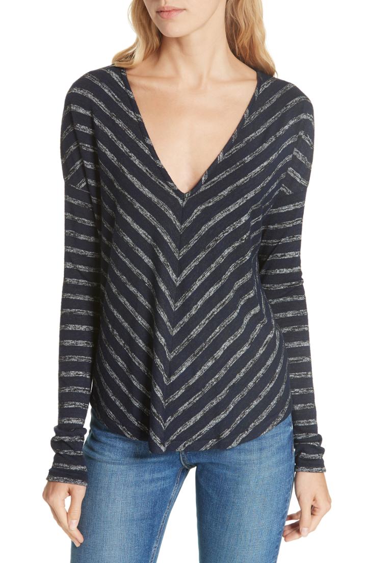Women's Rag & Bone/jean Hudson Stripe Tee - Blue
