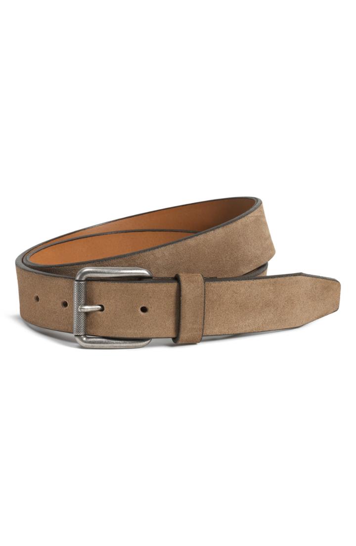 Men's Trask Cash Suede Belt - Taupe